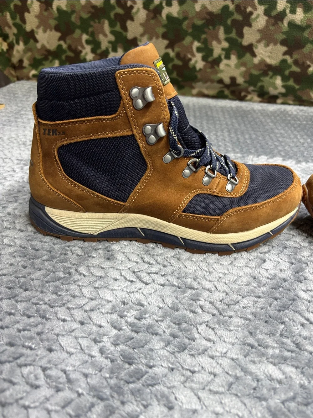L.L. Bean Men's Brown and Navy Hiking Boots